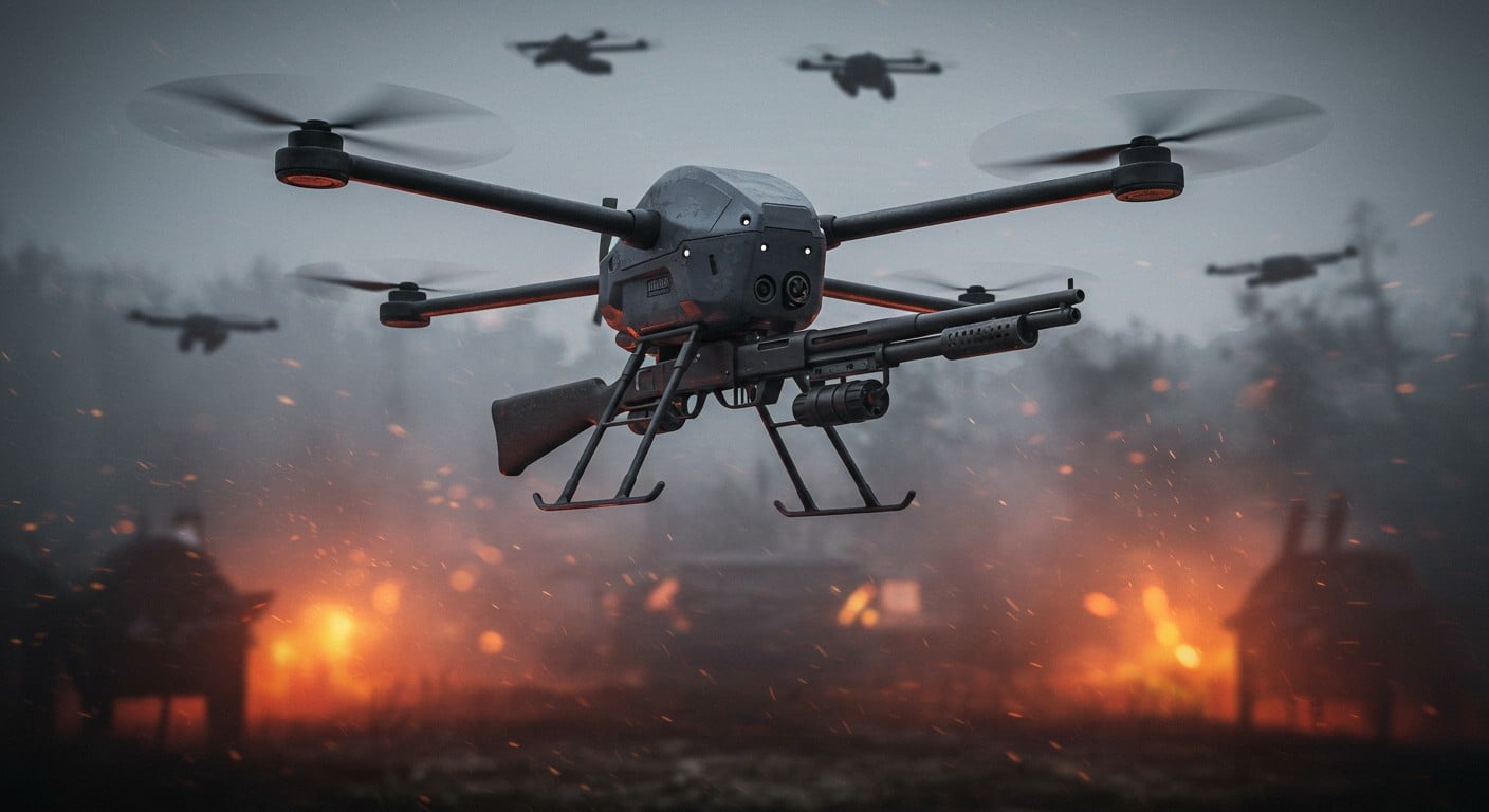 Découvrez le Besomar 3210, drone intercepteur ukrainien réutilisable avec fusil de chasse. Une arme innovante contre les drones russes. Cliquez pour en savoir plus !