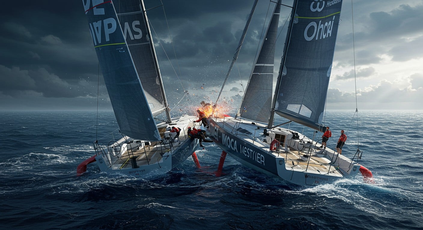 Collision dramatique au départ de The Ocean Race Europe : deux voiliers endommagés. Découvrez les détails de cet accident rare et ses conséquences.