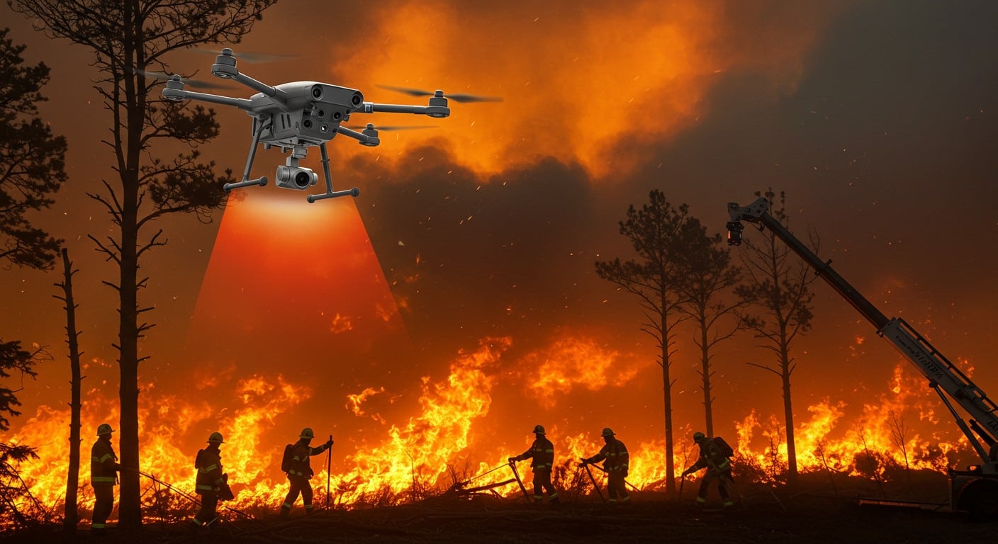 Découvrez comment les drones équipés de caméras thermiques transforment la lutte contre les incendies, rendant les pompiers plus rapides et efficaces.