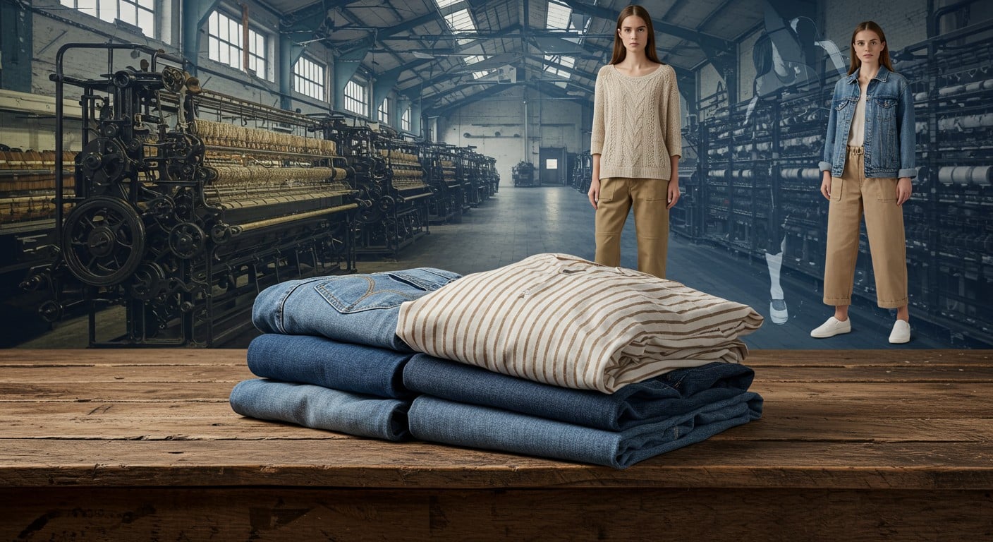 Explorez comment jeans, marinières et débardeurs, nés du travail, dominent la mode. Une expo captivante dévoile leur histoire et leur impact sociétal.