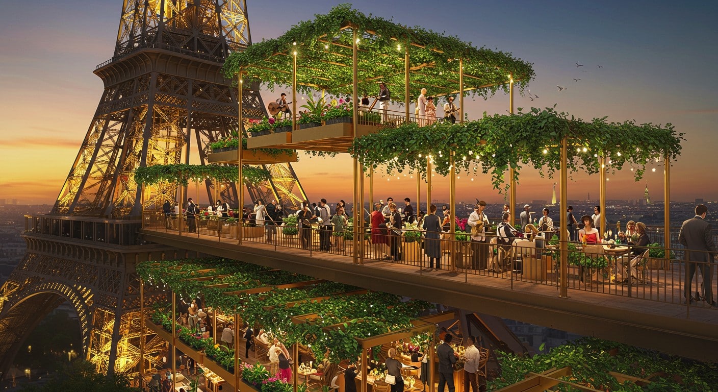 Découvrez les concerts au 1er étage de la Tour Eiffel, un jardin suspendu vibrant de musique et de nature. Une expérience inédite à 60m du sol !