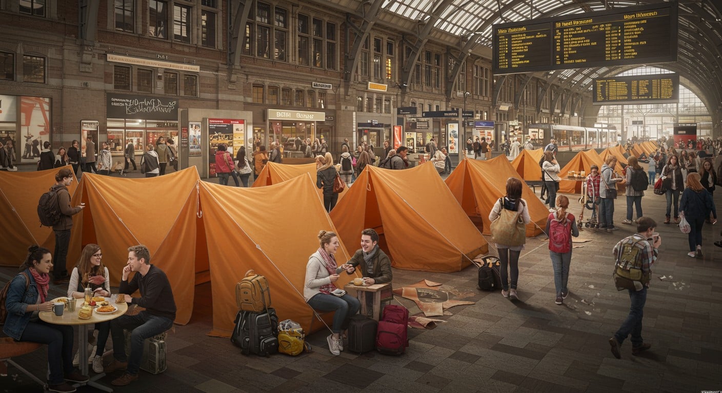 En Europe, la pénurie de logements étudiants pousse à des solutions insolites : à Utrecht, des étudiants campent dans une gare. Découvrez cette crise et ses impacts.