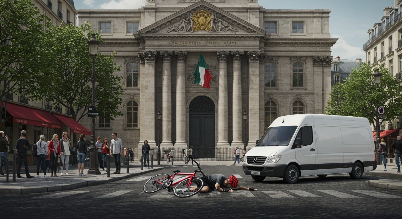 Un cycliste percuté devant le Sénat à Paris : accident ou acte volontaire ? L’enquête se poursuit, le conducteur en garde à vue. Découvrez les détails.