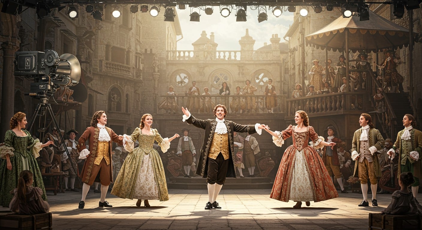 Plongez dans les coulisses du tournage d’une comédie musicale vibrante, entre costumes royaux, pas de danse et défis uniques. Découvrez l’ambiance !