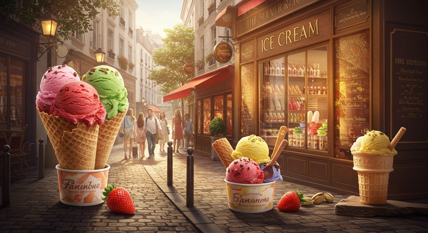 Parcourez Paris à la recherche des glaces les plus savoureuses. De Ducasse à Berthillon, notre guide gourmand révèle les adresses incontournables.