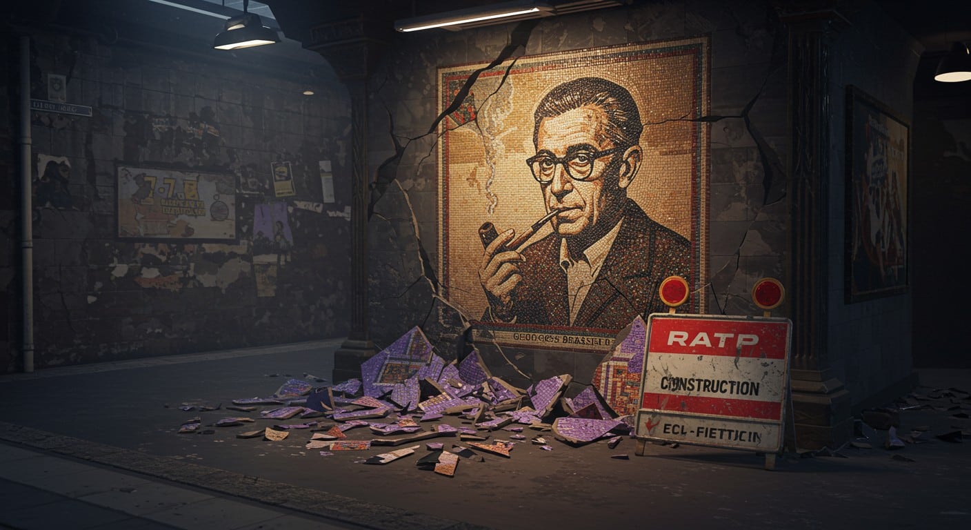 La mosaïque de Georges Brassens à Porte-des-Lilas détruite lors de travaux. Découvrez l'impact sur le patrimoine et les réactions. Lisez la suite !