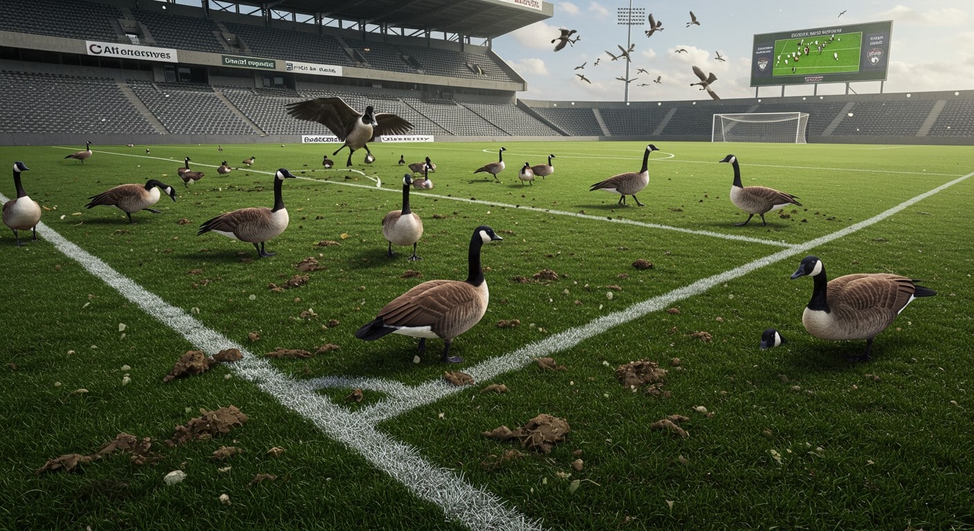 À Draveil, des bernaches du Canada envahissent le stade Alain-Fournier, rendant le terrain insalubre. Découvrez les impacts et solutions envisagées.