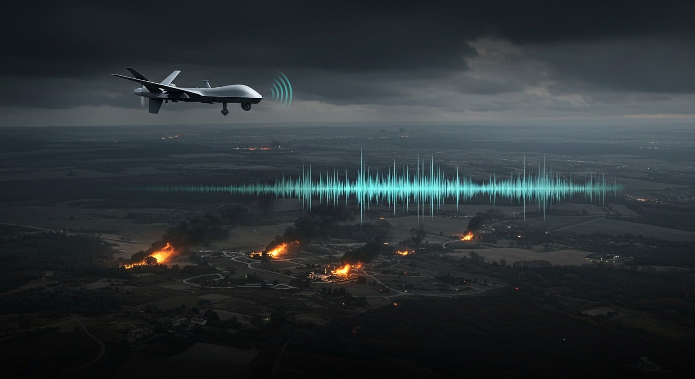 Le drone Vector AI, avec ses capteurs acoustiques, détecte les tirs russes à 15 km. Découvrez comment il transforme la guerre en Ukraine.