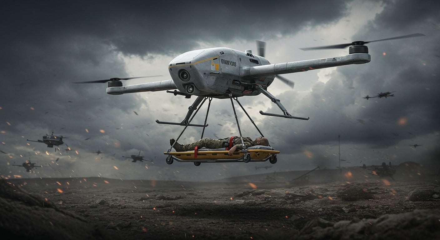 Un drone terrestre ukrainien parcourt 34 km pour sauver un soldat blessé. Découvrez cette prouesse technologique et son impact sur le conflit.