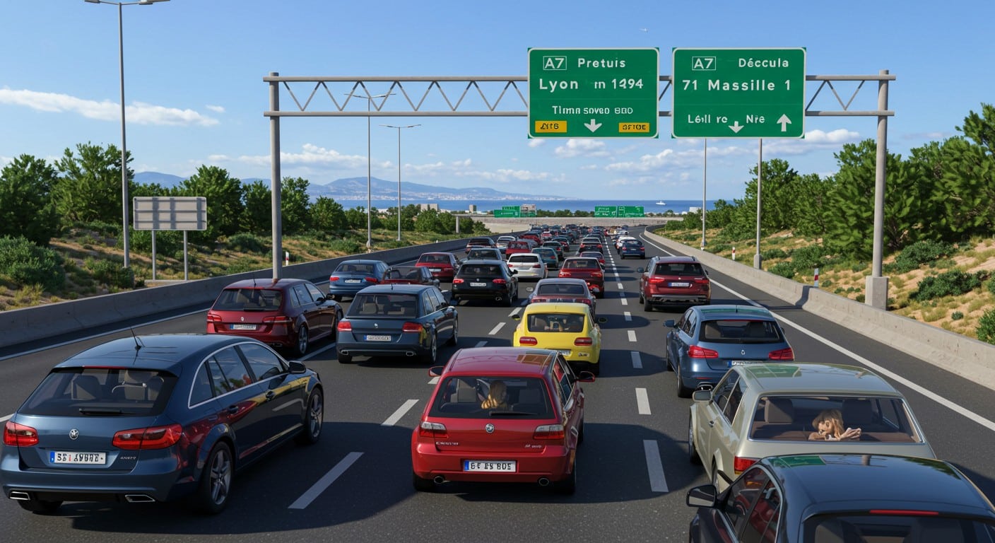 Plus de 800 km de bouchons sur les routes françaises ! Découvrez pourquoi l’A7 et l’A9 sont saturées et comment éviter les embouteillages cet été.