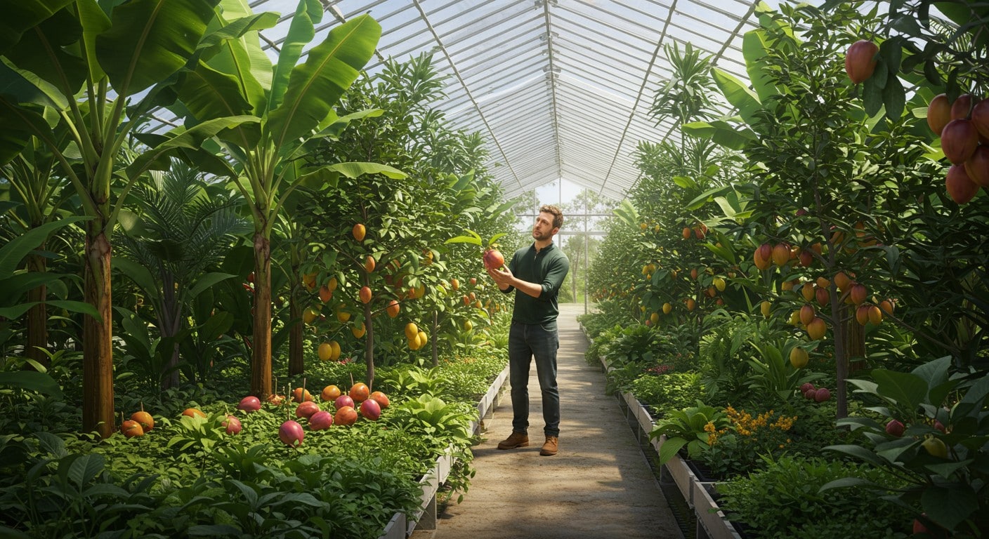 Découvrez comment un pépiniériste cultive 2 000 variétés de fruits exotiques près de Toulouse, dont 600 greffons, dans une serre non chauffée !