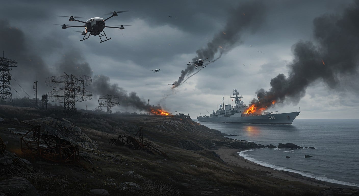 Kiev revendique la destruction d’un navire BK-16 et de radars russes en Crimée. Découvrez l’impact de ces frappes sur le conflit ukrainien.