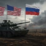 Guerre en Ukraine : Un Tank Russe avec Drapeau Américain ?