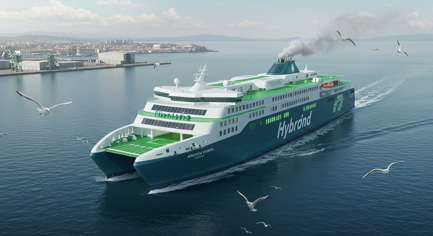 Découvrez le Guillaume de Normandie, ferry hybride révolutionnaire reliant Ouistreham à Portsmouth avec zéro bruit et des émissions réduites.
