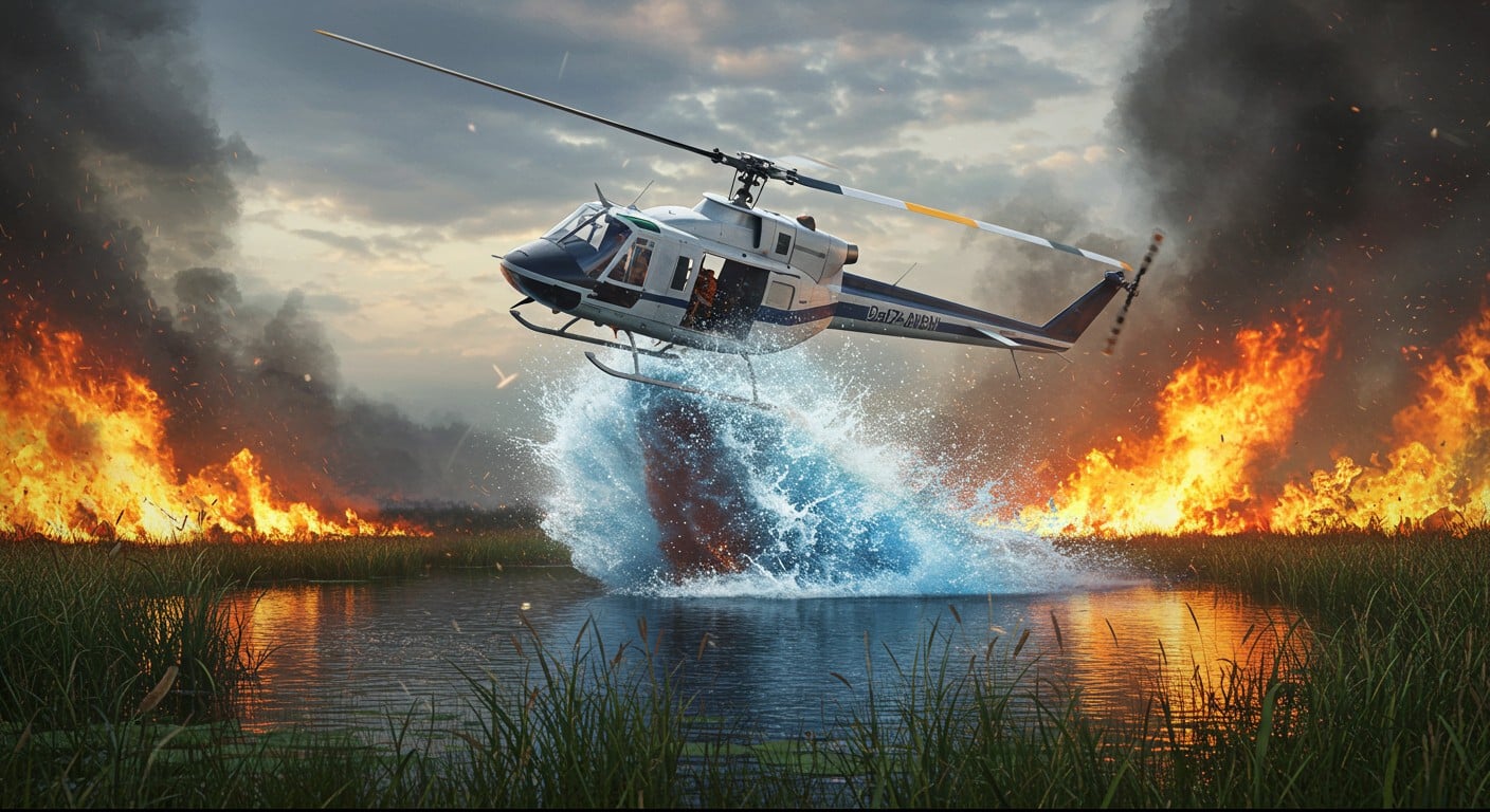 Un hélicoptère bombardier d’eau s’écrase dans un étang lors d’une mission. L’équipage s’en sort indemne. Découvrez les détails de cet accident spectaculaire.