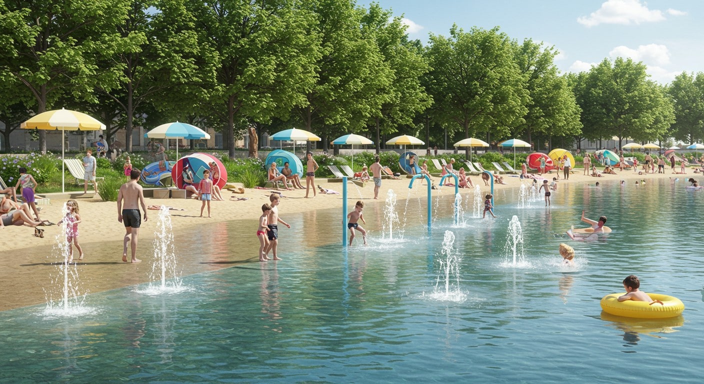 À Houilles, la plage urbaine offre un refuge frais face à la canicule. Découvrez comment cette initiative protège les familles des fortes chaleurs.