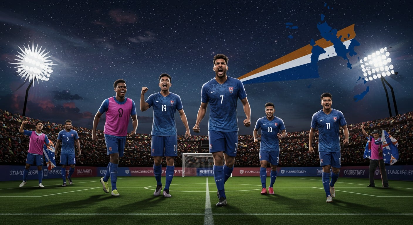 Les Îles Marshall célèbrent leur premier match international de football, un moment historique malgré la défaite. Découvrez cette aventure unique !