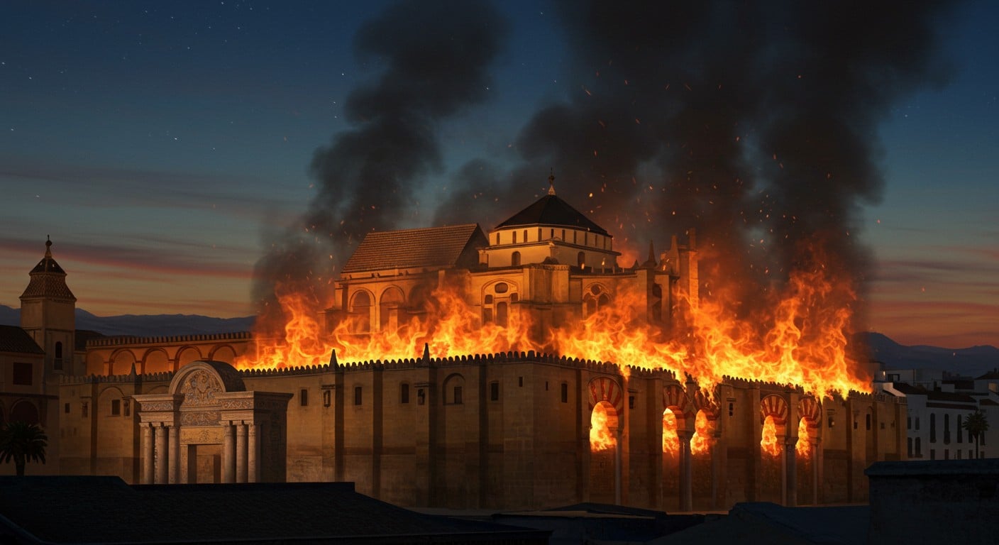 Un incendie ravage la mosquée-cathédrale de Cordoue, joyau Unesco. Quelles conséquences pour ce trésor andalou ? Suivez notre analyse complète.