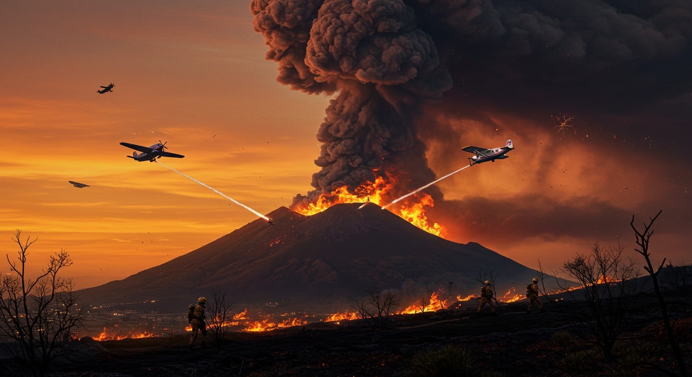 Un incendie ravage le Vésuve, mobilisant pompiers et Canadairs. Le parc national est fermé, mais Pompéi reste ouvert. Découvrez les détails de cette crise.