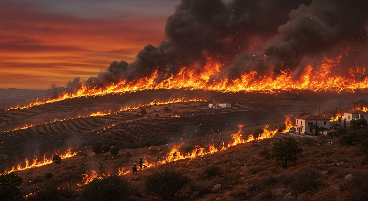 Un violent incendie ravage les environs d’Athènes, menaçant vies et habitations. Découvrez les détails de cette crise et ses impacts. Cliquez pour en savoir plus.