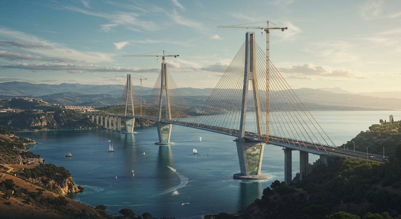 L’Italie approuve un pont suspendu record de 3 300 m reliant la Sicile au continent. Un projet à 13,5 milliards d’euros pour booster l’économie. En savoir plus !