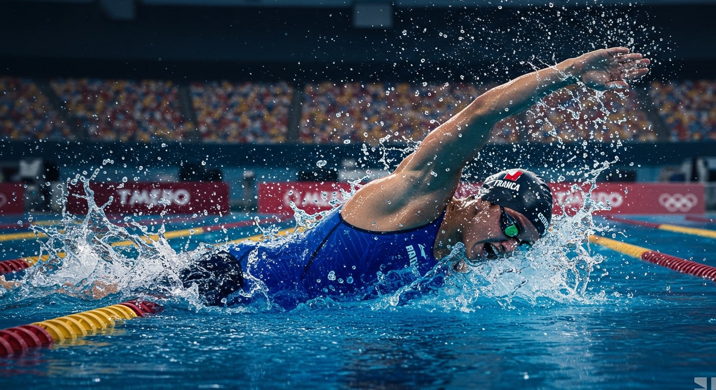 Léon Marchand décroche son 6e titre mondial à Singapour, confirmant son record sur 200 m 4 nages. Un exploit phénoménal à découvrir !