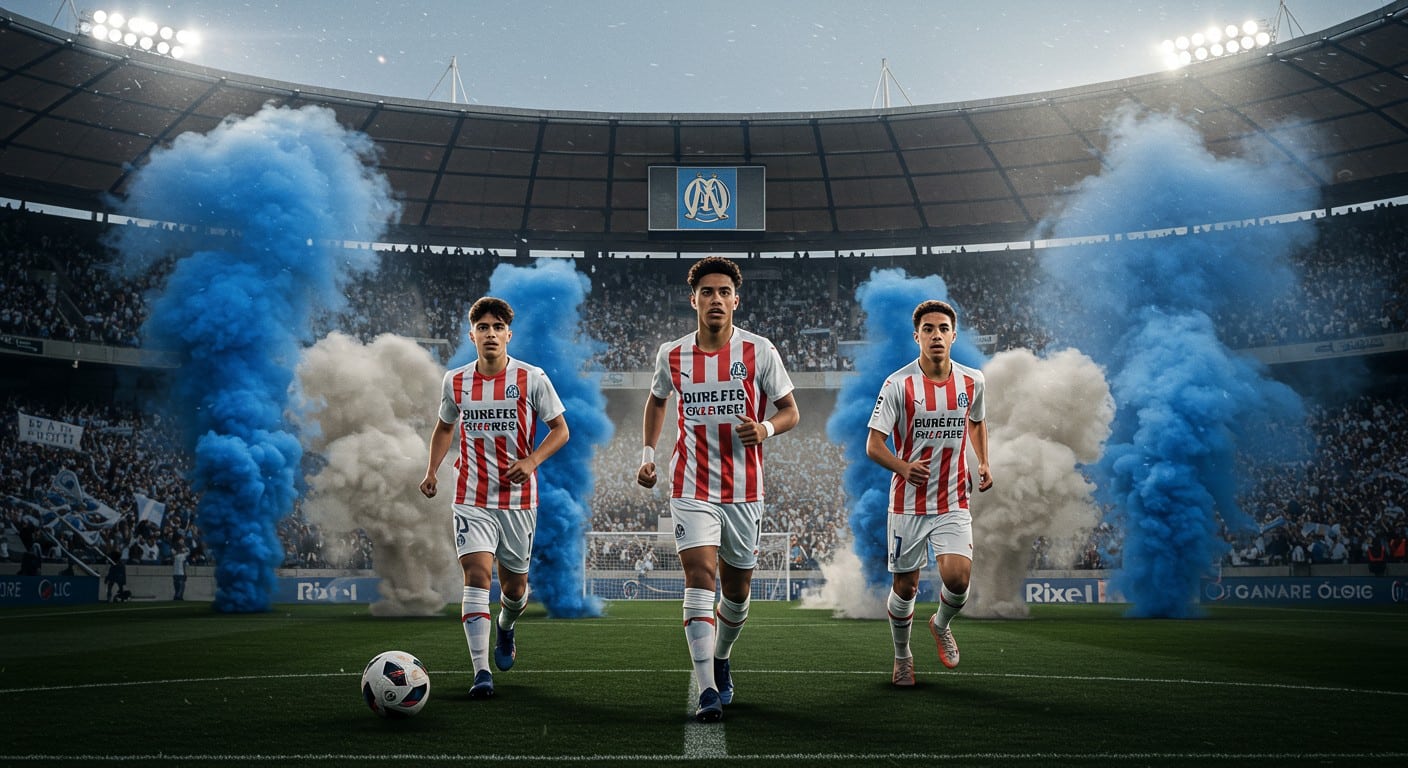 Maxime et Julien Lopez, avec Ilan Kebbal, brillent au Vélodrome. Découvrez leur parcours, du Burel FC à la Ligue 1, et leur retour émouvant à Marseille.