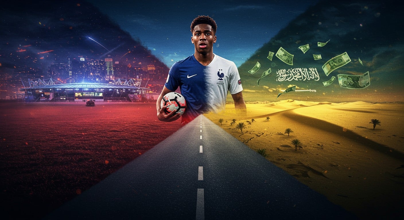 Les jeunes talents français partent en Arabie Saoudite, attirés par des salaires colossaux. Ce phénomène menace-t-il l’avenir du foot français ? Découvrez notre analyse.