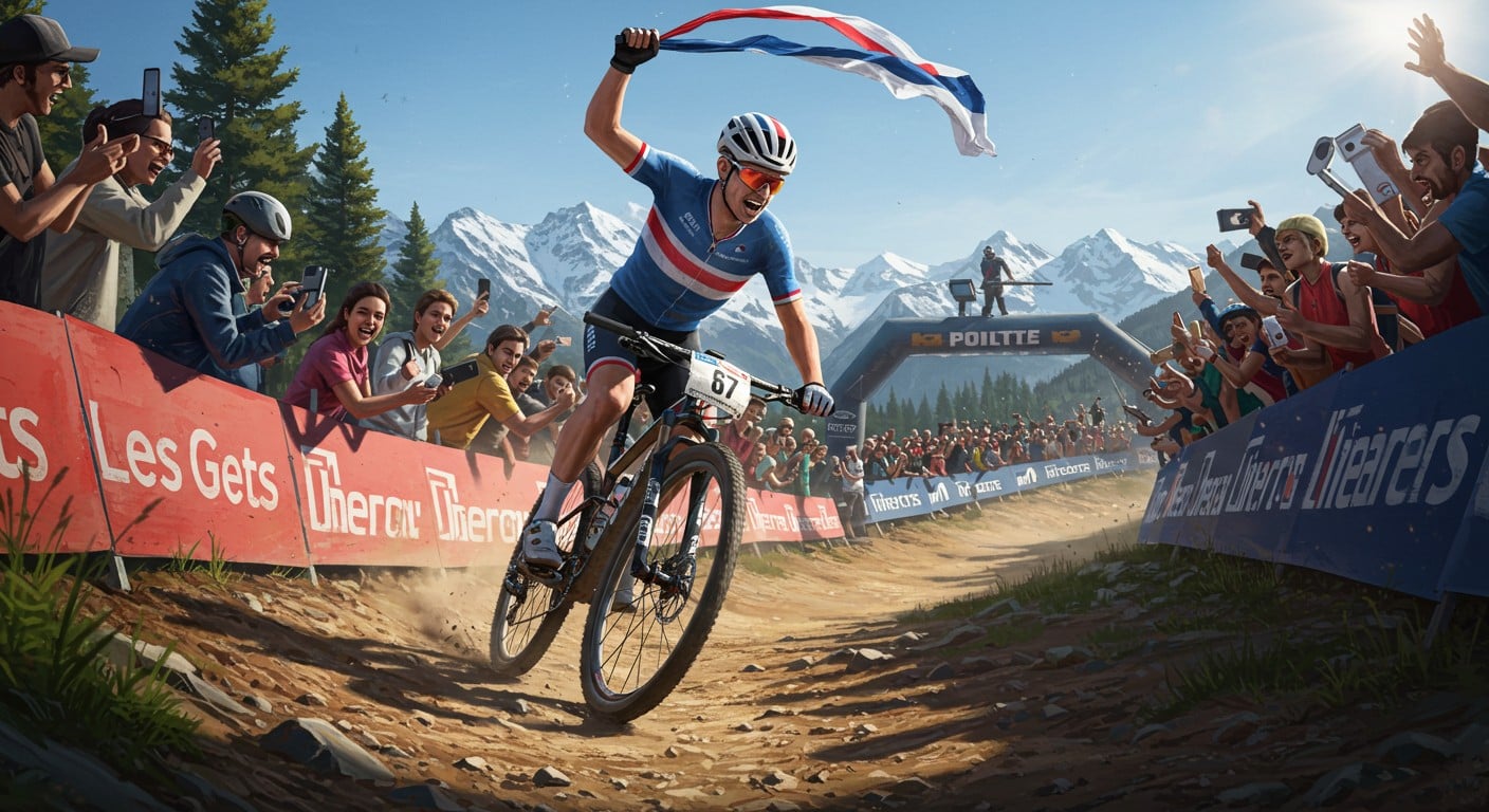 Luca Martin s'impose en VTT cross-country aux Gets, marquant l'histoire. Découvrez son parcours et l'engouement du public !
