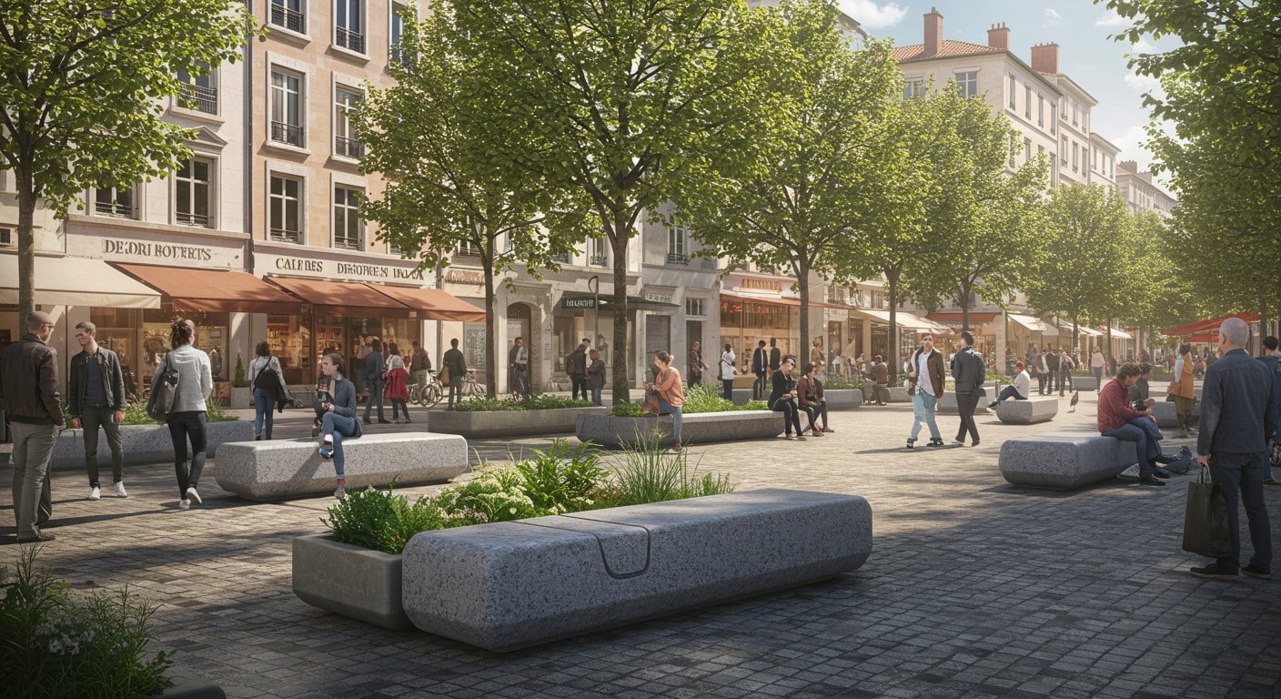 Nouveaux bancs à Lyon : design moderne ou zadisation ? Découvrez les réactions et enjeux de cette transformation urbaine dans la rue piétonne de Lyon.