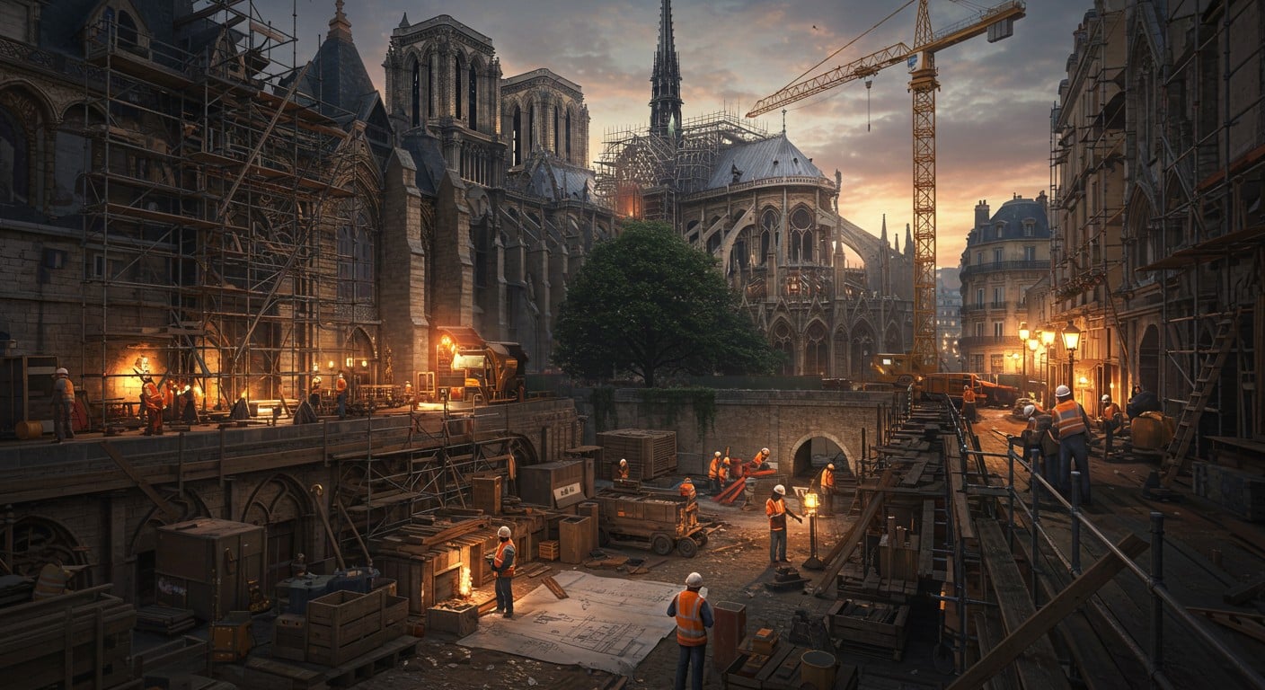 Les travaux autour de Notre-Dame se prolongent jusqu’en 2030. Découvrez l’ampleur de ce projet titanesque pour redonner vie à l’écrin de la cathédrale !
