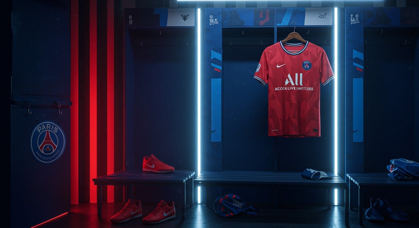 Découvrez le troisième maillot rouge du PSG pour 2025-2026, dévoilé pour le match à Nantes. Un design audacieux inspiré des années 2000, mêlant style urbain et héritage.
