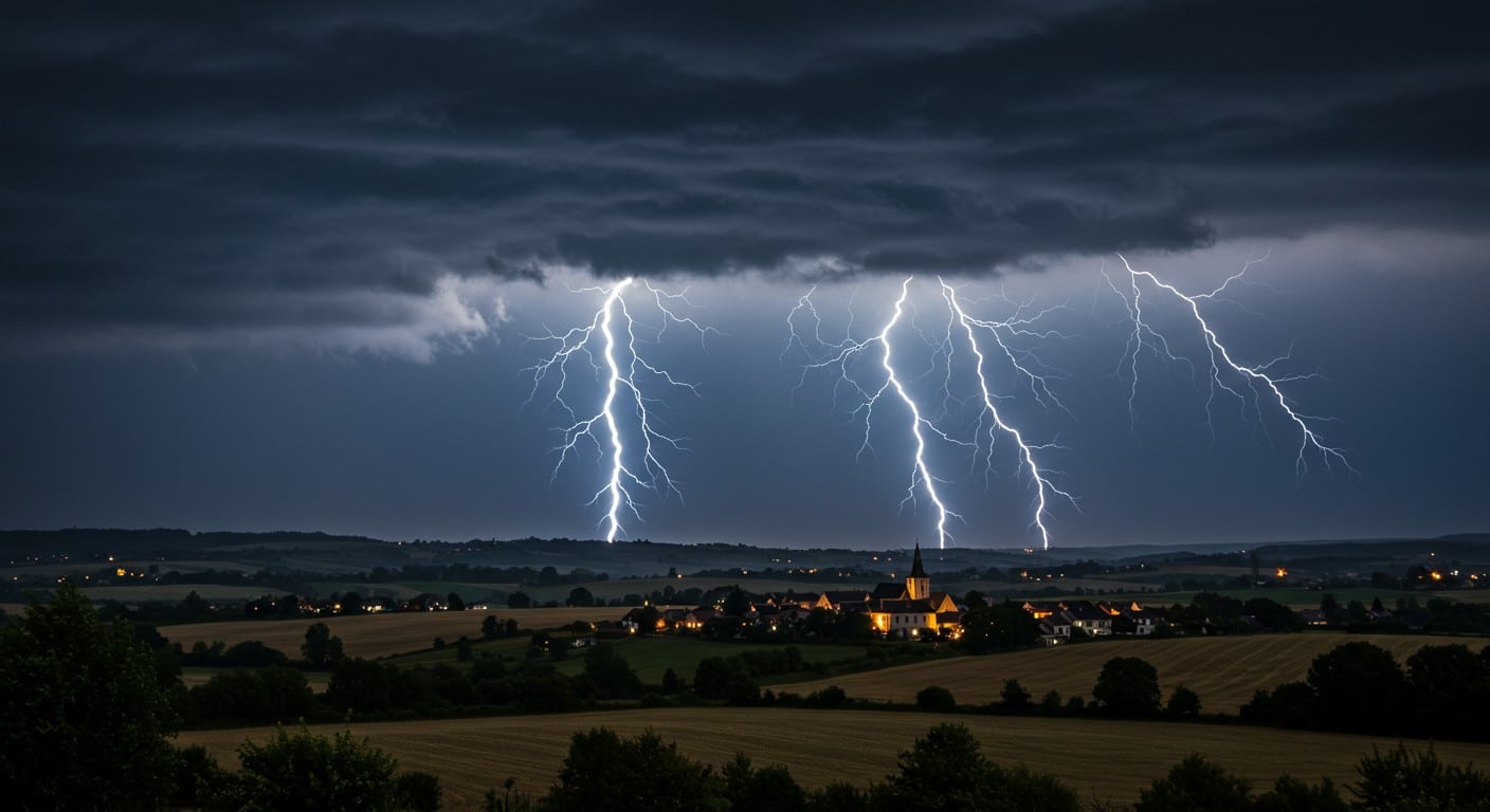 9 départements en vigilance orange pour orages violents ce mercredi. Découvrez les zones concernées, les risques et comment se préparer. Restez informés !