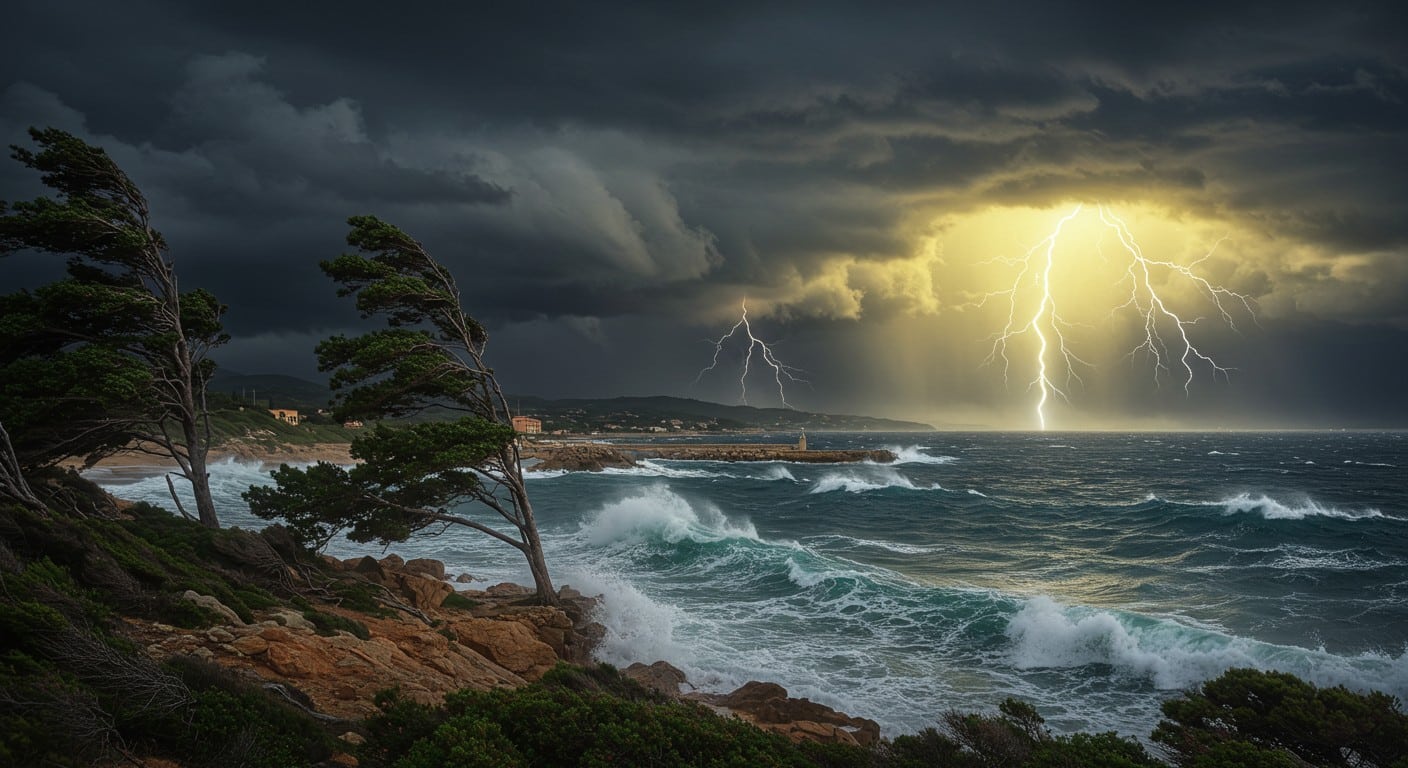 Orages en Corse : rafales à 160 km/h, pluies torrentielles et dégâts. Découvrez les images et impacts de cette tempête impressionnante.