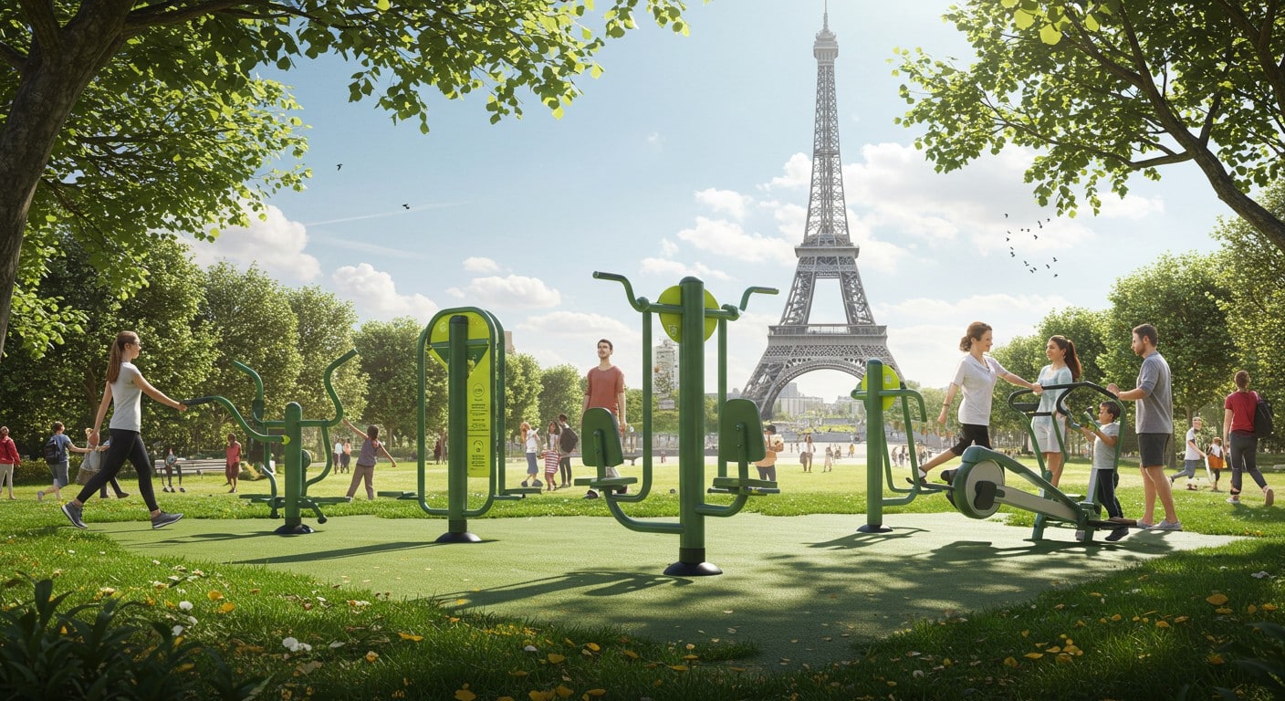 À Paris, les parcs se transforment en salles de muscu gratuites avec des équipements modernes. Découvrez ce phénomène qui séduit tous les âges !