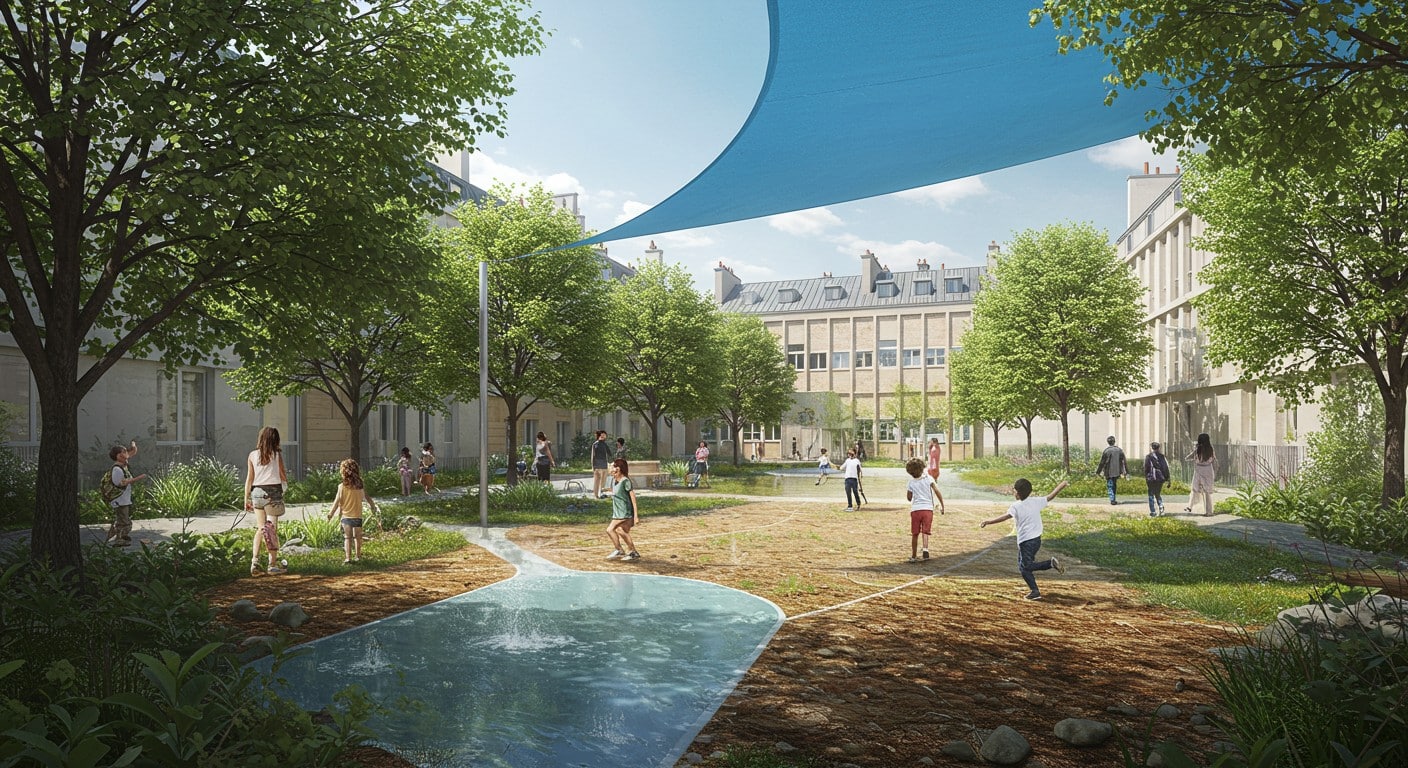 Paris lutte contre la canicule en créant 39 cours d’école oasis. Découvrez comment ces îlots verts rendent la ville plus vivable pour les enfants.