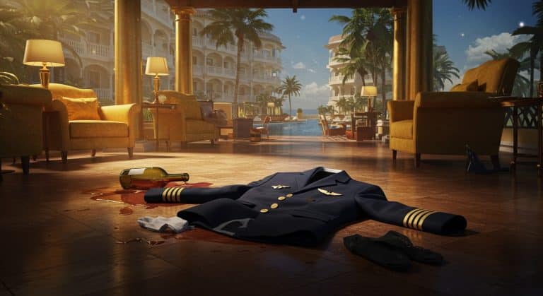 Pilote Ivre et Nu : Scandale dans un Hôtel de Luxe