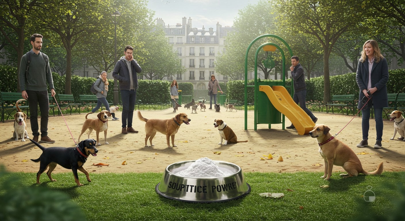 Une poudre blanche suspecte retrouvée dans un parc canin à Paris inquiète les propriétaires. Est-ce de la chaux ? Découvrez les détails de ce mystère !