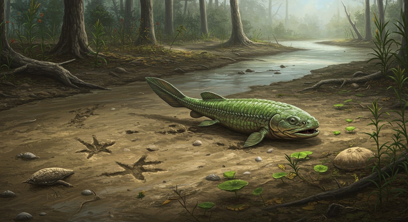 Découvrez comment des fossiles révèlent les premiers poissons sortis de l’eau, bouleversant l’histoire de la vie sur Terre.