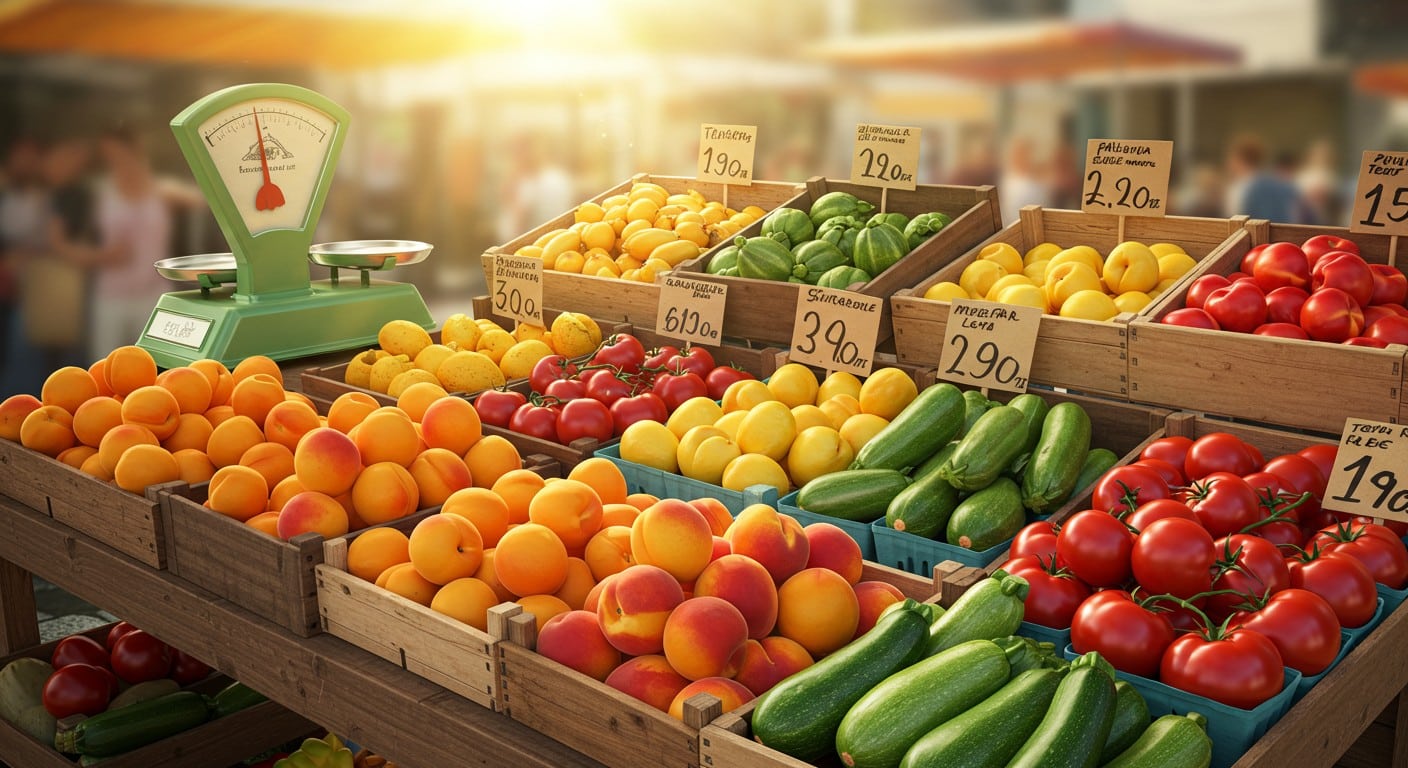 Découvrez les prix des fruits et légumes cet été 2025 : abricots en baisse, pêches en hausse. Analyse des tendances et astuces pour consommer malin.