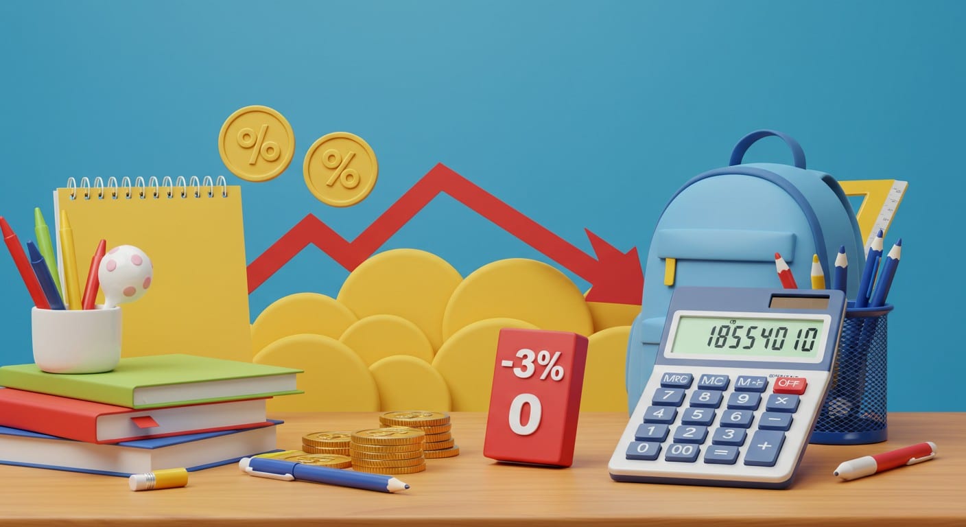 Le panier moyen des fournitures scolaires baisse de 5,53 % en 2025. Découvrez pourquoi et comment en profiter pour la rentrée !