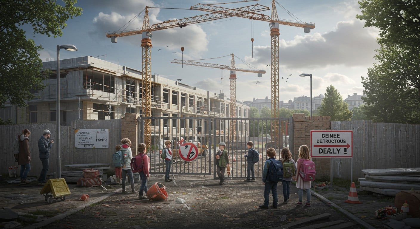 Retard au chantier de l’école Dominique-Frélaut à Colombes : la rentrée est repoussée. Découvrez pourquoi et comment les élèves s’adaptent. Cliquez pour en savoir plus !