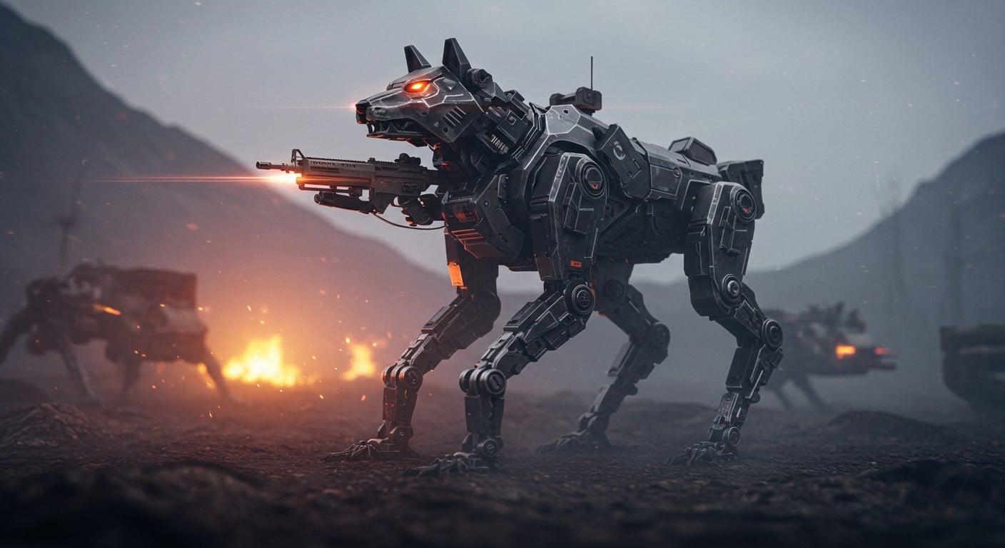 Les robots loups chinois, capables de frappes précises à 100 m, révolutionnent la guerre. Découvrez leur rôle, leur technologie et leur impact. Cliquez pour en savoir plus !