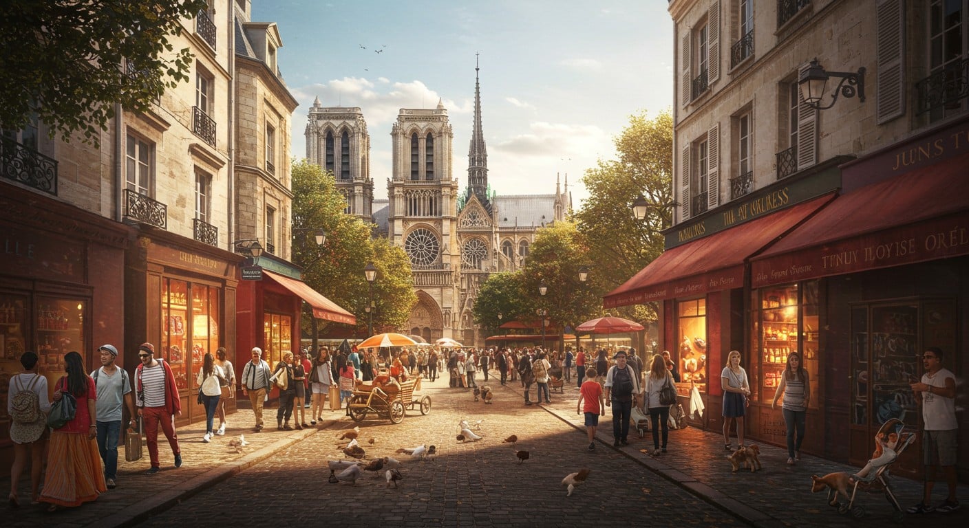 La rue du Cloître Notre-Dame libérée après 5 ans de travaux : un souffle nouveau pour les commerçants et touristes près de la cathédrale restaurée.