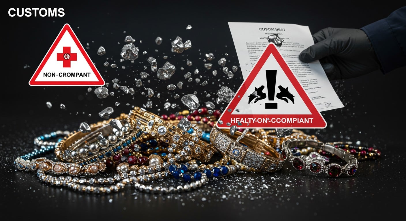 5 600 bijoux dangereux saisis en France : métaux lourds, normes UE bafouées. Découvrez les risques pour la santé et l'action des douanes.