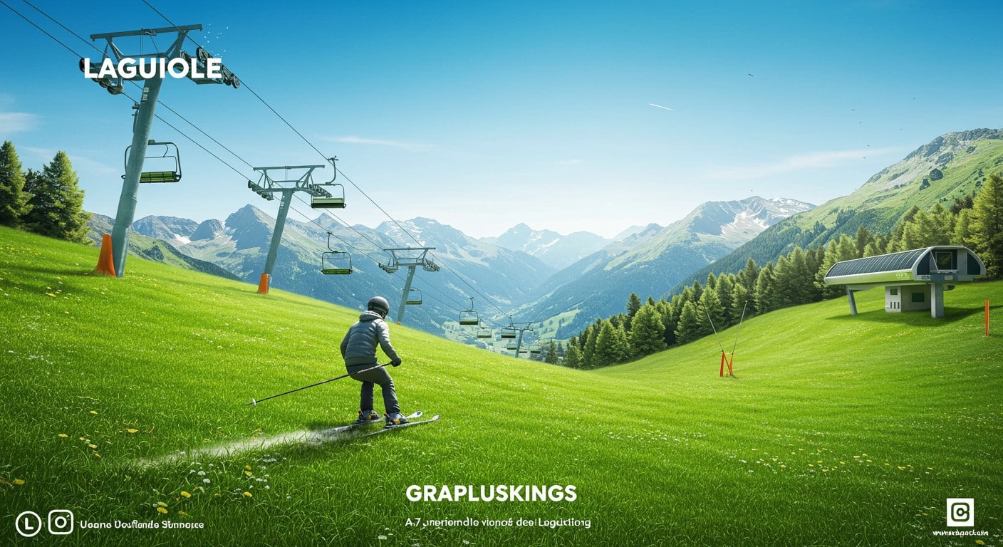 Découvrez le ski sur herbe à Laguiole, une innovation estivale pour attirer les touristes malgré le réchauffement climatique. Une activité à tester !
