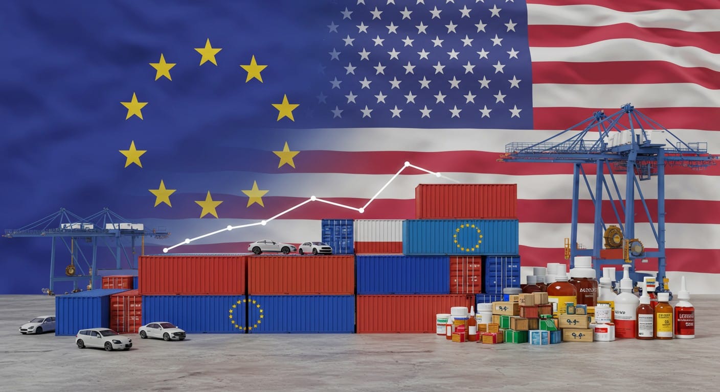 Les voitures et produits pharmaceutiques européens taxés à 15 % aux États-Unis dès août 2025 : impact économique et enjeux commerciaux décryptés.
