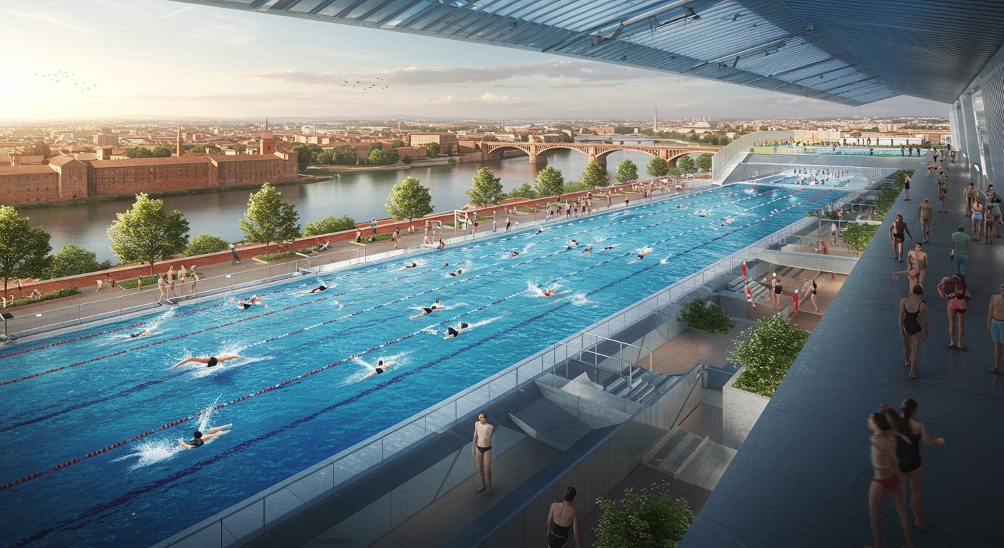 Découvrez la future Cité de la Natation à Toulouse, un projet ambitieux porté par le club de Léon Marchand. Un équipement moderne pour tous !