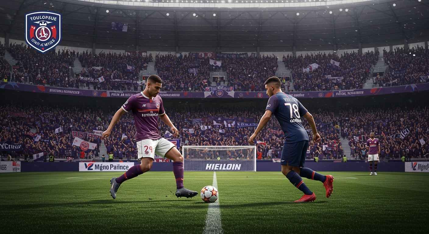 Suivez le choc Toulouse-PSG en Ligue 1 ! Les Parisiens visent une 3e victoire, mais Toulouse, en grande forme, promet une bataille acharnée. Qui l’emportera ?