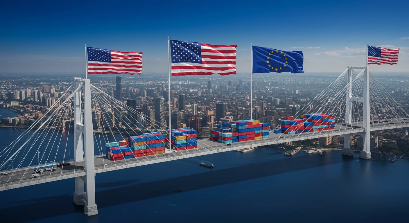 L’UE suspend ses mesures de riposte après un accord commercial avec les USA. Découvrez les détails et implications de ce pacte douanier à 15 %.